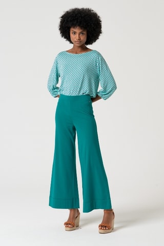 Pantalon droit taille haute - Vert