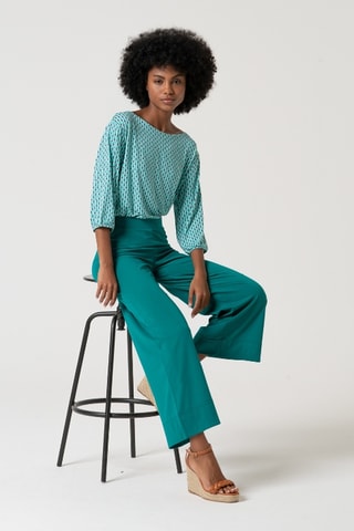 Pantalon droit taille haute - Vert