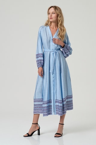 Abito a camicia - Celeste