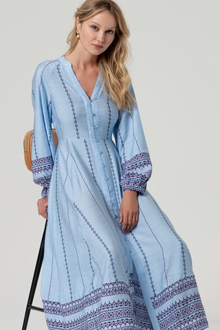 Abito a camicia - Celeste