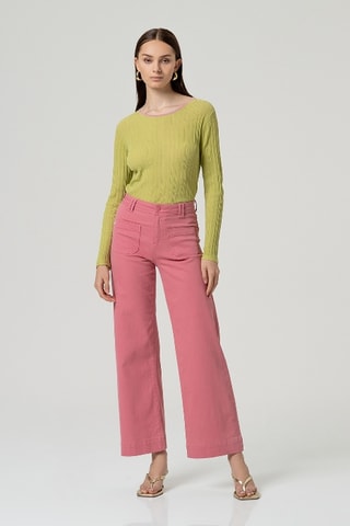 Pantalon large - Rose