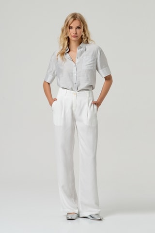 Pantalon taille haute - Blanc
