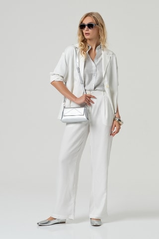 Pantalon taille haute - Blanc
