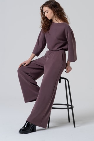Pantaloni ampi a vita alta - Indaco