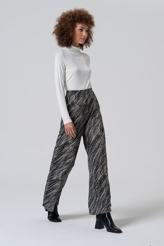 Pantaloni ampi a vita alta - Nero