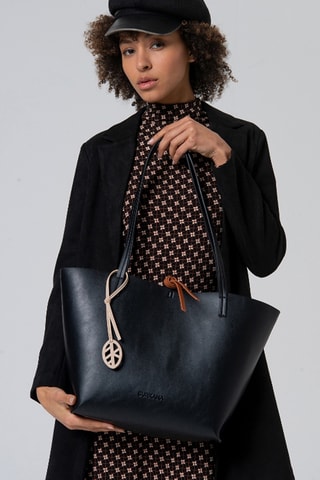 Cabas réversible et pochette - Noir