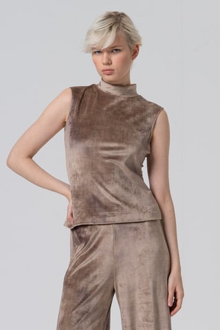 Top in velluto - Beige
