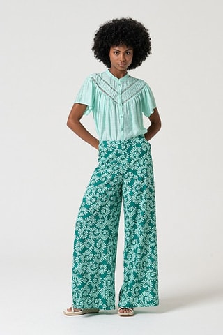 Pantaloni taglio ampio - Turchese