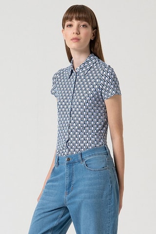 Jean oversize taille haute - Ciel