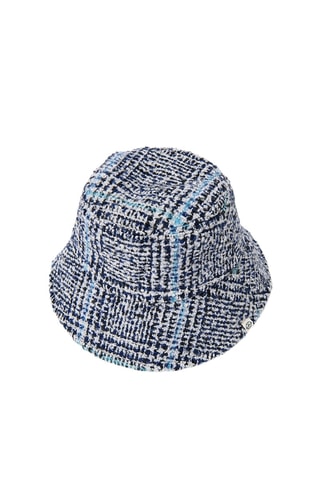 Cappello da pescatore in tweed - Navy