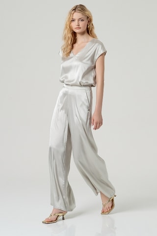 Pantaloni a vita alta - Grigio chiaro