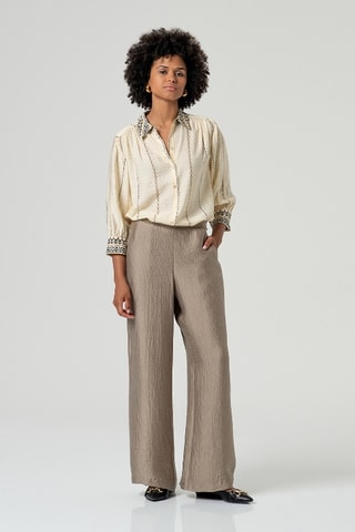 Pantaloni straight - Beige