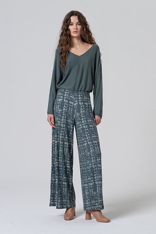 Pantaloni ampi a vita alta - Blu
