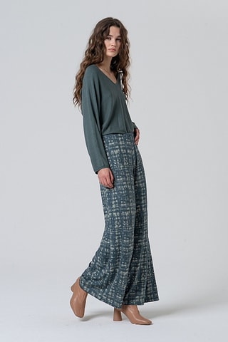 Pantaloni ampi a vita alta - Blu