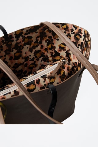 Cabas réversible et pochette - Kaki