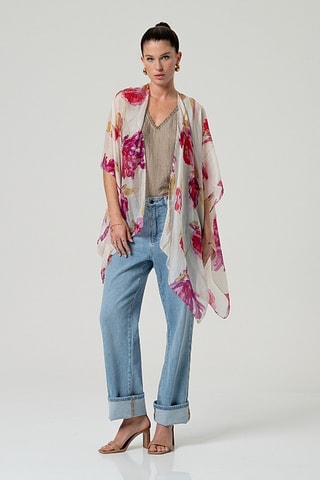 Kimono en soie - Blanc