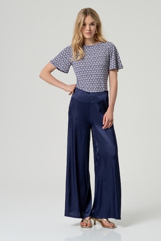 Pantaloni a vita alta - Navy