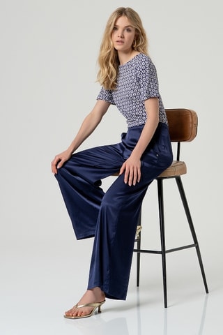 Pantaloni a vita alta - Navy