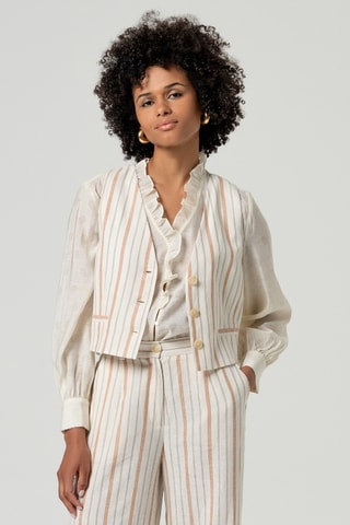 Gilet da completo in lino - Ecrù