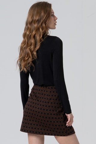 Jupe portefeuille taille haute - Noir