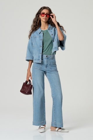 Jeans larghi - Celeste