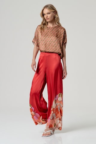 Pantaloni a vita alta - Rosso