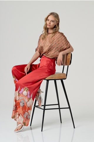 Pantaloni a vita alta - Rosso