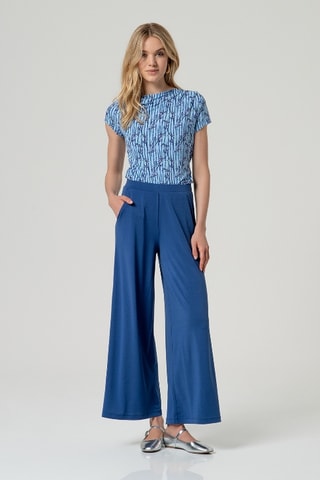 Pantalon taille haute - Bleu