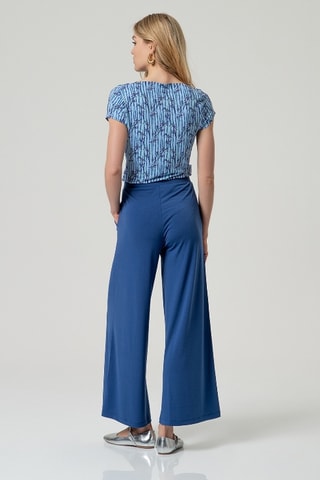 Pantalon taille haute - Bleu
