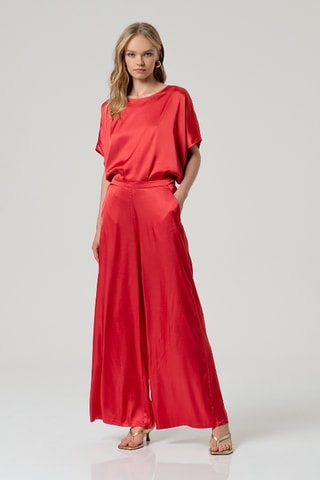 Pantaloni a vita alta - Rosso