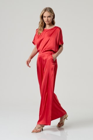 Pantaloni a vita alta - Rosso