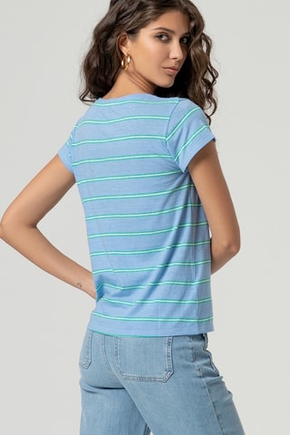 T-shirt en coton biologique et lin - Ciel
