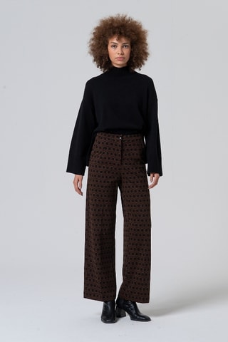 Pantaloni straight a vita alta - Nero