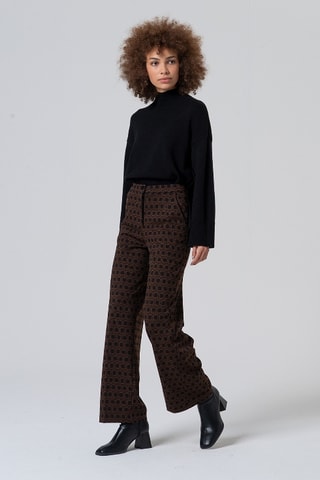 Pantaloni straight a vita alta - Nero