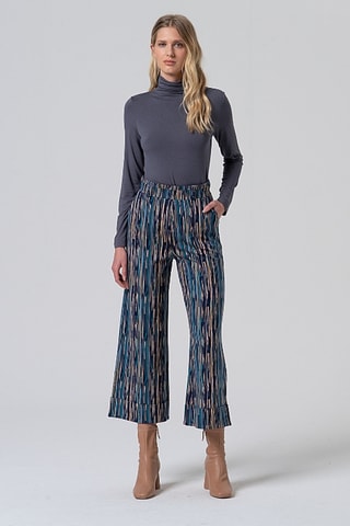 Pantaloni straight a vita alta - Blu