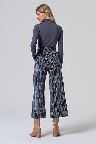 Pantaloni straight a vita alta - Blu