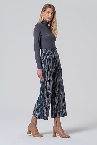 Pantaloni straight a vita alta - Blu