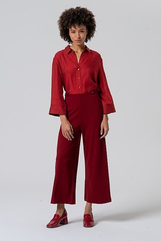 Pantaloni taglio ampio - Rosso scuro