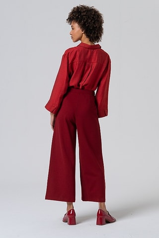 Pantaloni taglio ampio - Rosso scuro