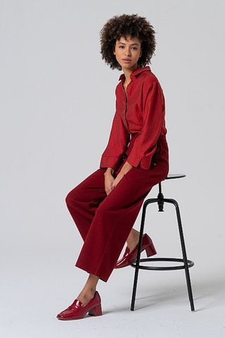 Pantaloni taglio ampio - Rosso scuro