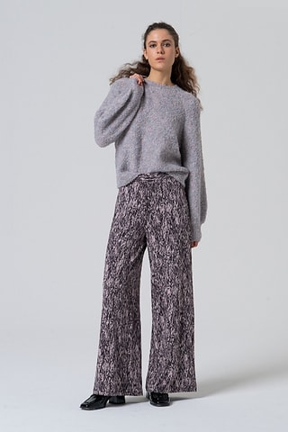 Pantaloni ampi a vita alta - Grigio