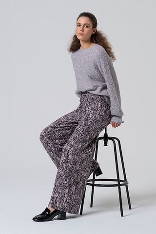 Pantaloni ampi a vita alta - Grigio