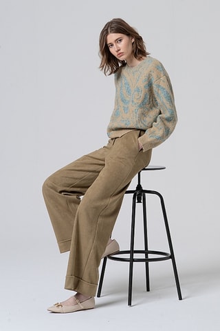 Pantaloni taglio ampio - Beige chiaro