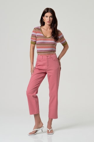 Pantalon droit - Rose