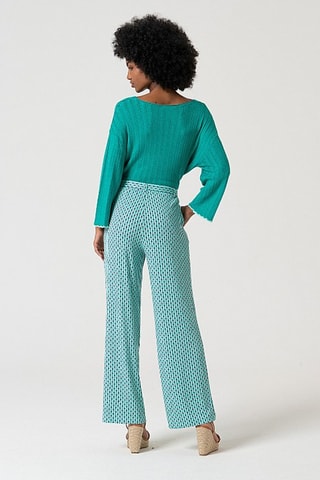 Pantalon droit taille haute - Turquoise