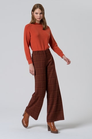 Pantaloni straight a vita alta - Arancione scuro