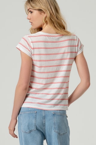 T-shirt en coton biologique et lin - Blanc
