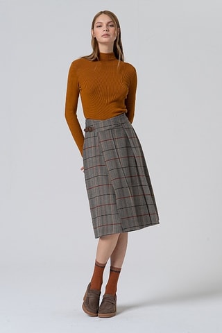Jupe portefeuille taille haute - Camel