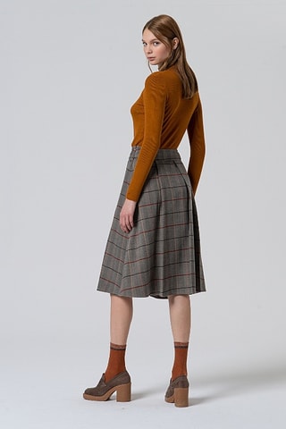 Jupe portefeuille taille haute - Camel