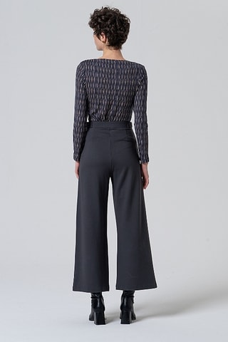 Pantaloni ampi a vita alta - Grigio scuro